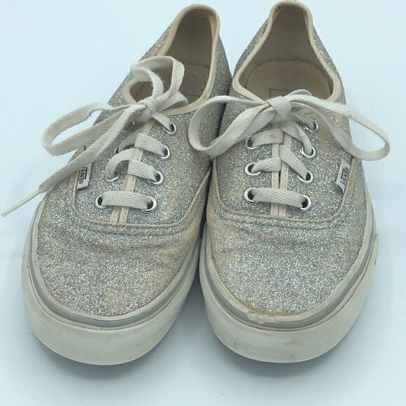 Classic Low Top Silver Glitter Vans - Picture 2 of 10